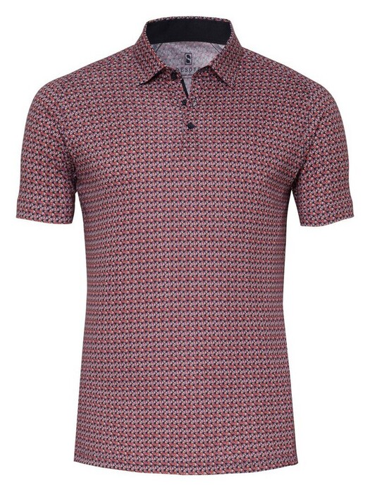 Desoto Fantasy Multicolor Mandarin Pattern Polo Mandarin-Multi