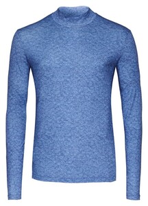 Desoto Faux-Uni Casual Turtleneck Flanel Trui Blauw