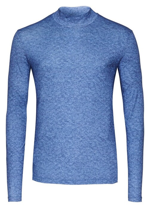 Desoto Faux-Uni Casual Turtleneck Flanel Trui Blauw