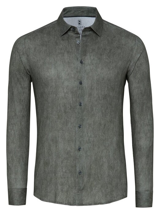 Desoto Faux-Uni Corduroy Casual Kent Overhemd Licht Groen