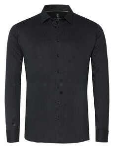 Desoto Fine Multi Squares Pattern Shirt Black