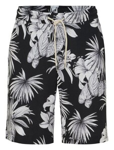 Desoto Hawaiian Flower Drawstring Short Bermuda Zwart-Grijs