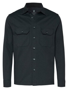 Desoto Kent Collar Twill Look Overshirt Zwart