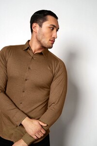Desoto Kent Pique Optics Jersey Shirt Sandstone