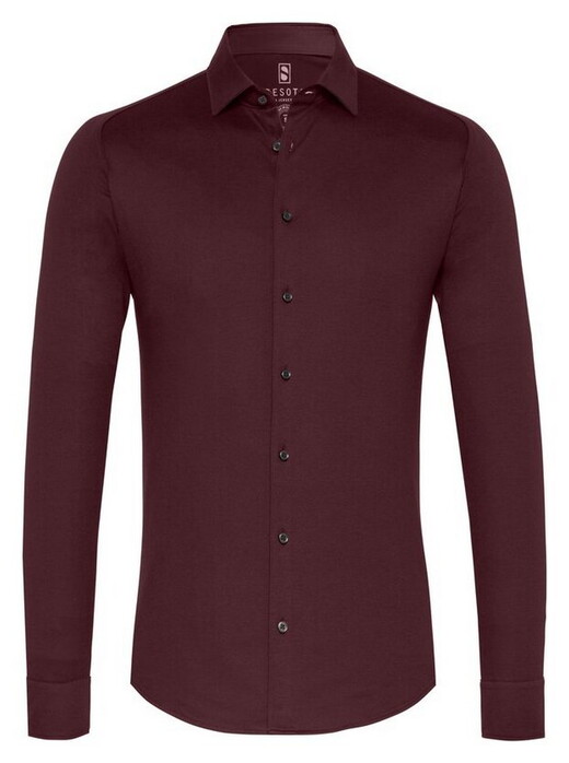 Desoto Kent Uni Solid Overhemd Rood