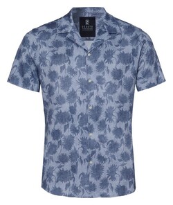Desoto Large Leaves Denim Look Overhemd Bleach Blue