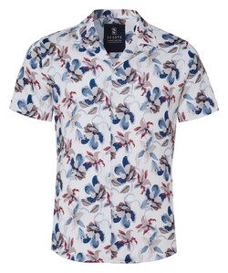 Desoto Lido Casual Flower Pattern Overhemd Rood-Blauw
