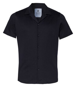 Desoto Lido Collar Uni Color Cotton Overhemd Navy