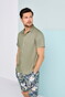 Desoto Lido Collar Uni Color Cotton Shirt Green