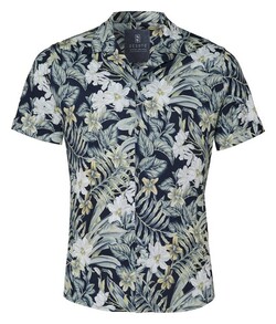 Desoto Lido Short Sleeve Allover Flower Pattern Overhemd Pastel Groen-Multi