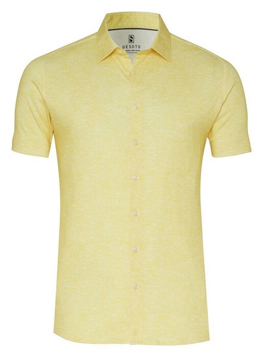 Desoto Linnen Look Casual Kent Overhemd Geel