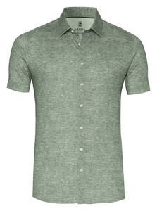 Desoto Linnen Look Casual Kent Overhemd Groen