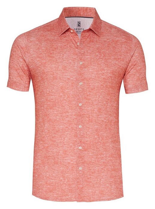 Desoto Linnen Look Casual Kent Overhemd Rood