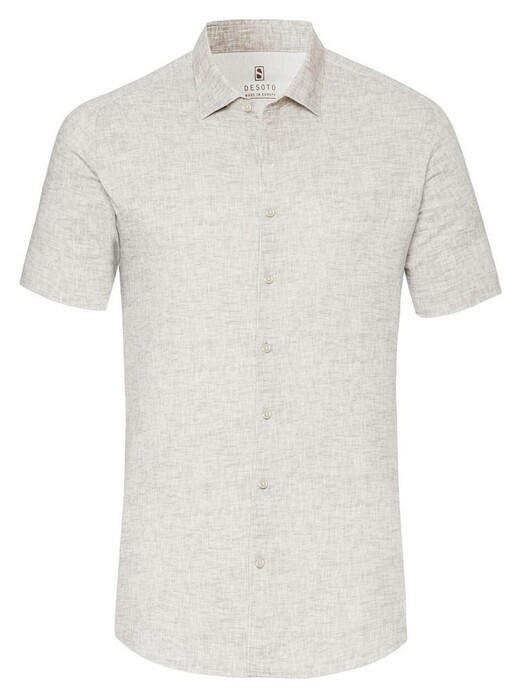 Desoto Linnen Look Short Sleeve Kent Collar Overhemd Canvas