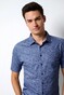 Desoto Linnen Look Short Sleeve Kent Collar Overhemd Marine