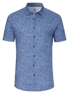 Desoto Linnen Look Short Sleeve Kent Collar Shirt Marine