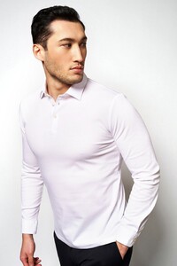 Desoto Long Sleeve Piqué Optics Jersey Uni Polo Wit