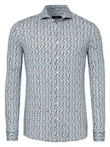 Desoto Luxury Abstract Squares Triangles Fantasy Shirt Aqua-Brown