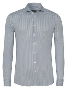 Desoto Luxury Allover Fine Structure Stripes Shirt Grey