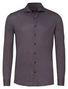 Desoto Luxury Allover Mini Elliptical Pattern Shirt Brown