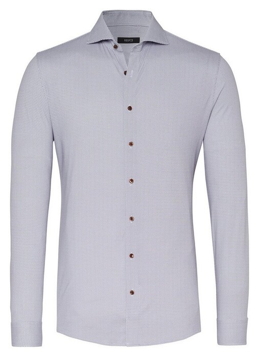 Desoto Luxury Allover Minimal Pattern Shirt Navy-Brown