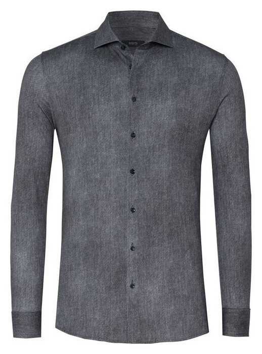Desoto Luxury Denim Look Shark Collar Overhemd Dark Denim Blue