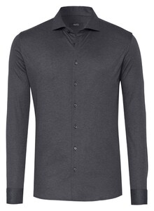Desoto Luxury Faux Uni Cotton Mélange Overhemd Donker Grijs Melange