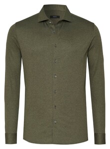 Desoto Luxury Faux Uni Cotton Mélange Overhemd Groen Melange