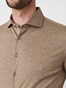 Desoto Luxury Faux Uni Cotton Mélange Overhemd Light Brown Melange