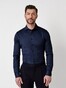 Desoto Luxury Faux Uni Cotton Mélange Overhemd Navy Melange