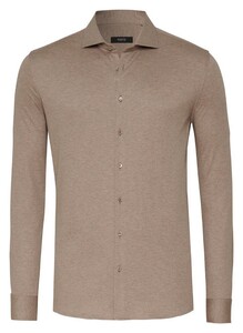 Desoto Luxury Faux Uni Cotton Mélange Shirt Light Brown Melange