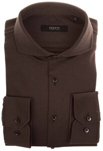 Desoto Luxury Fine Luxury Jersey Overhemd Bruin