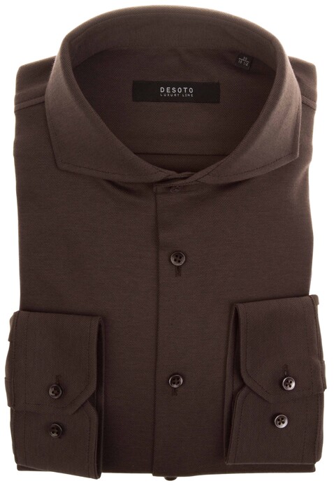 Desoto Luxury Fine Luxury Jersey Overhemd Bruin