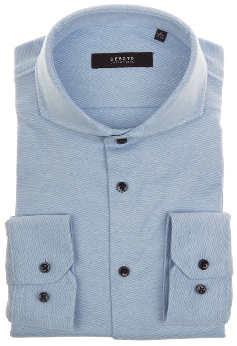 Desoto Luxury Fine Luxury Jersey Overhemd Licht Blauw