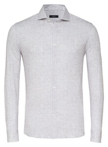 Desoto Luxury Linnen Look Stripe Shirt Pastel Brown