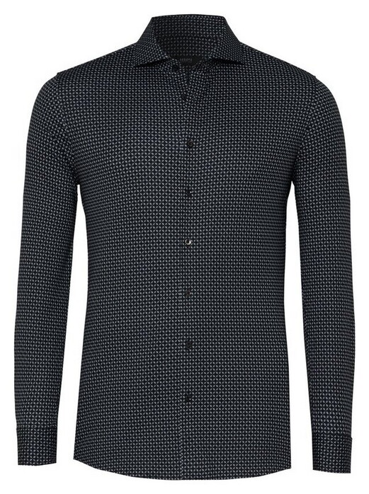 Desoto Luxury Luxury Fantasy Mini Dot Cut Circles Pattern Shirt Dark Gray