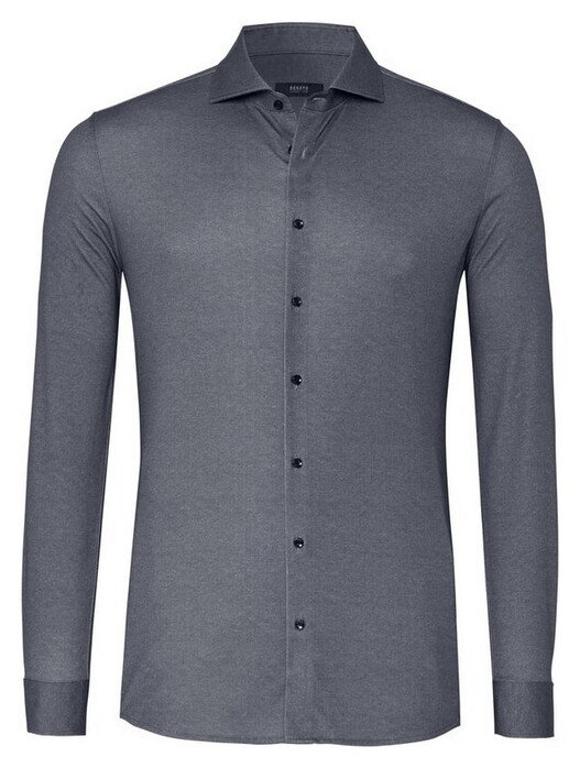 Desoto Luxury Luxury Fine Herringbone Overhemd Donker Grijs