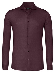 Desoto Luxury Luxury Fine Herringbone Overhemd Donker Rood
