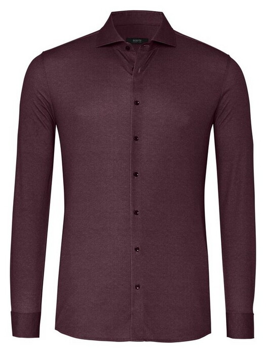 Desoto Luxury Luxury Fine Herringbone Overhemd Donker Rood