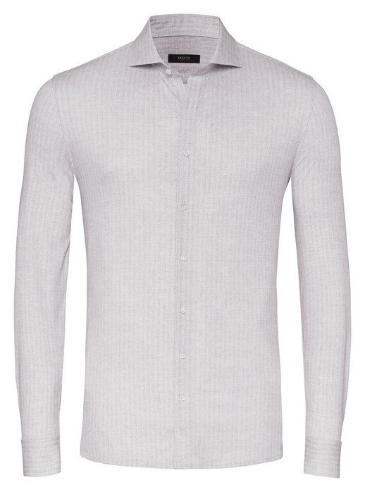 Desoto Luxury Luxury Linnen Look Herringbone Overhemd Light Pastel Brown