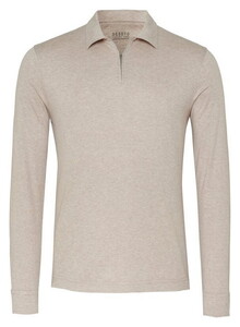 Desoto Luxury Luxury Long Sleeve Mélange Polo Beige