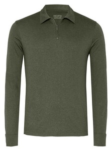Desoto Luxury Luxury Long Sleeve Mélange Polo Groen