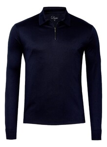 Desoto Luxury Luxury Long Sleeve Zip Polo Donker Blauw