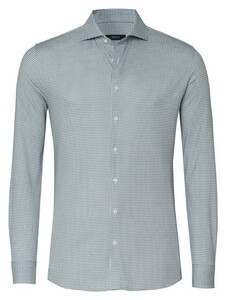 Desoto Luxury Luxury Mini Houndstooth Pattern Shirt Dark Green