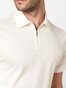 Desoto Luxury Luxury Solid Color Zip Collar Polo Cream