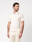 Desoto Luxury Luxury Solid Color Zip Collar Polo Cream