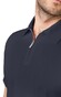 Desoto Luxury Luxury Solid Color Zip Collar Polo Donker Blauw