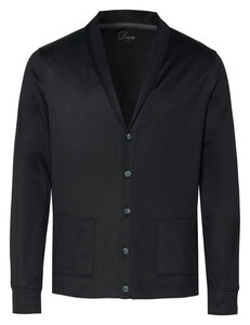 Desoto Luxury Luxury Two Ply Shawl Collar Piqué Look Overshirt Zwart