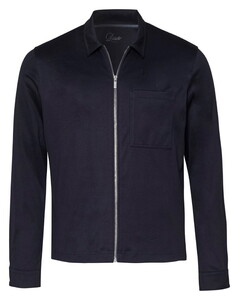 Desoto Luxury Luxury Two-Ply Zip Overshirt Galaxy Blue