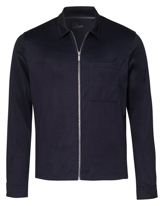 Desoto Luxury Luxury Two-Ply Zip Overshirt Galaxy Blue